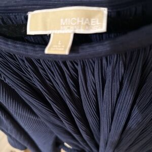 Michael Kors Navy Pleated Maxi Dress